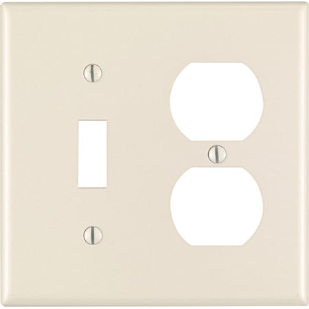 Leviton Leviton Almond 2 gang Plastic Duplex/Toggle Wall Plate 1 pk 78005-000